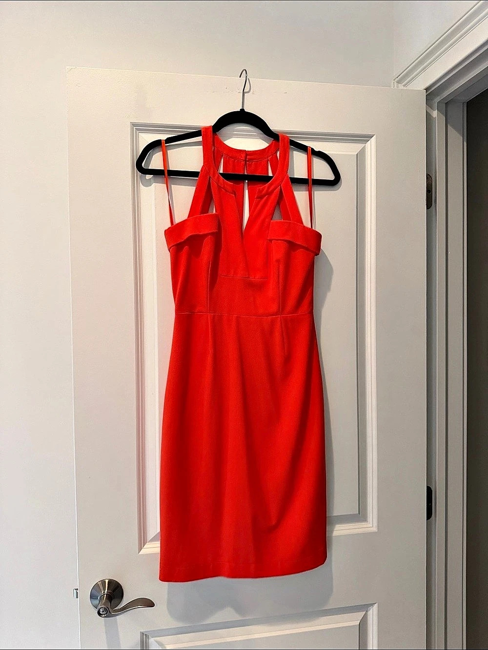 BCBG Generation Maryssa Cut Out Halter Dress Orange Size 2